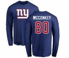 New York Giants #80 Phil McConkey Royal Blue Name & Number Logo Long Sleeve T-Shirt