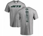 New York Jets #84 Ryan Griffin Ash Backer T-Shirt