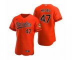Baltimore Orioles #47 John Means Nike Orange Authentic 2020 Alternate Jersey