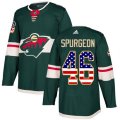 Minnesota Wild #46 Jared Spurgeon Authentic Green USA Flag Fashion NHL Jersey