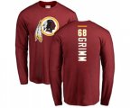 Washington Redskins #68 Russ Grimm Maroon Backer Long Sleeve T-Shirt