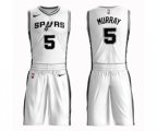 San Antonio Spurs #5 Dejounte Murray Swingman White Basketball Suit Jersey - Association Edition