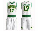 Boston Celtics #17 John Havlicek Authentic White Basketball Suit Jersey - City Edition