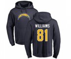 Los Angeles Chargers #81 Mike Williams Navy Blue Name & Number Logo Pullover Hoodie