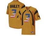 2016 US Flag Fashion West Virginia Mountaineers Stedman Bailey #3 College Football Mesh Jersey - Gold