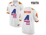 2016 US Flag Fashion Youth Clemson Tigers DeShaun Watson #4 College Football Limited Jersey - White