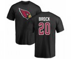 Arizona Cardinals #20 Tramaine Brock Black Name & Number Logo T-Shirt