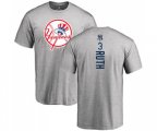 New York Yankees #3 Babe Ruth Replica Grey Road Baseball T-Shirt