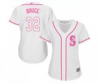 Women's Seattle Mariners #32 Jay Bruce Authentic White Fashion Cool Base Baseball Jersey