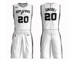 San Antonio Spurs #20 Manu Ginobili Swingman White Basketball Suit Jersey - Association Edition