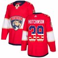 Florida Panthers #39 Michael Hutchinson Authentic Red USA Flag Fashion NHL Jersey