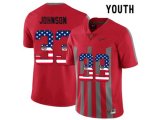 2016 US Flag Fashion Youth Ohio State Buckeyes Pete Johnson #33 College Football Alternate Elite Jersey - Scarlet
