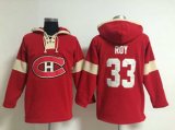 Montreal Canadiens #33 Patrick Roy Red-Cream Pullover Hooded