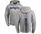 New England Patriots #25 Terrence Brooks Ash Backer Pullover Hoodie