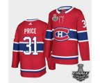 Montreal Canadiens #31 Carey Price Red Home Authentic 2021 NHL Stanley Cup Final Patch Jersey