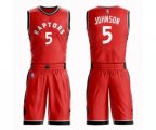 Toronto Raptors #5 Stanley Johnson Swingman Red Basketball Suit Jersey - Icon Edition