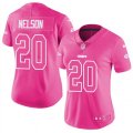 Women Kansas City Chiefs #20 Steven Nelson Limited Pink Rush Fashion NFL Jersey