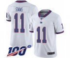 New York Giants #11 Phil Simms Limited White Rush Vapor Untouchable 100th Season Football Jersey