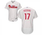 Philadelphia Phillies #17 Rhys Hoskins White Home Flex Base Authentic Collection Baseball Jersey