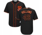 San Francisco Giants #45 Derek Holland Authentic Black Team Logo Fashion Cool Base Baseball Jersey