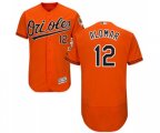 Baltimore Orioles #12 Roberto Alomar Orange Alternate Flex Base Authentic Collection Baseball Jersey