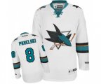 Reebok San Jose Sharks #8 Joe Pavelski Authentic White Away NHL Jersey
