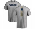 Los Angeles Chargers #36 Roderic Teamer Ash Backer T-Shirt