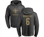 New Orleans Saints #6 Thomas Morstead Ash One Color Pullover Hoodie
