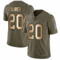 Atlanta Falcons #20 Isaiah Oliver Limited Olive Gold 2017 Salute to Service NFL Jersey