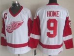Detroit Red Wings #9 Gordie Howe White CCM Throwback Stitched Hockey Jersey