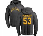 Los Angeles Chargers #53 Mike Pouncey Ash One Color Pullover Hoodie