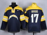 Los Angeles Chargers #17 Philip Rivers blue jersey(pullover hooded sweatshirt)