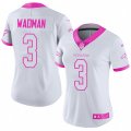 Women Denver Broncos #3 Colby Wadman Limited White Pink Rush Fashion NFL Jersey