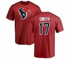 Houston Texans #17 Vyncint Smith Red Name & Number Logo T-Shirt