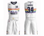 Denver Nuggets #34 Devin Harris Authentic White Basketball Suit Jersey - City Edition
