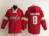 Washington Capitals #8 Alexander Ovechkin Red-cream [pullover hooded sweatshirt]