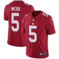 New York Giants #5 Davis Webb Red Alternate Vapor Untouchable Limited Player NFL Jersey