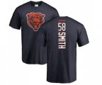 Chicago Bears #58 Roquan Smith Navy Blue Backer T-Shirt