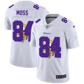 Minnesota Vikings #84 Randy Moss White Nike Team Logo Dual Overlap Limited NFL Jersey