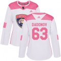 Women's Florida Panthers #63 Evgenii Dadonov Authentic White Pink Fashion NHL Jersey