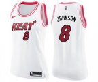 Women's Miami Heat #8 Tyler Johnson Swingman White Pink Fashion Basketball Jersey