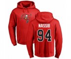 Tampa Bay Buccaneers #94 Carl Nassib Red Name & Number Logo Pullover Hoodie