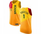 Milwaukee Bucks #1 Oscar Robertson Authentic Yellow NBA Jersey - City Edition