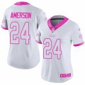 Women Kansas City Chiefs #24 David Amerson Limited White Pink Rush Fashion NFL Jersey