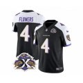 Baltimore Ravens #4 Zay Flowers Black White 2023 F.U.S.E Throwback Vapor Limited Stitched Jersey