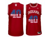 2016 US Flag Fashion Men's Indiana Hoosiers Cody Zeller #40 Big 10 Patch College Basketball Authentic Jerseys - Cardinal