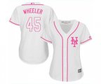 Women's New York Mets #45 Zack Wheeler Authentic White Fashion Cool Base Baseball Jersey