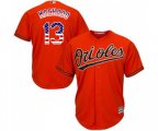 Baltimore Orioles #13 Manny Machado Replica Orange USA Flag Fashion Baseball Jersey
