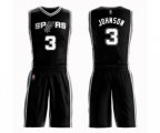 San Antonio Spurs #3 Keldon Johnson Swingman Black Basketball Suit Jersey - Icon Edition