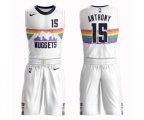 Denver Nuggets #15 Carmelo Anthony Swingman White Basketball Suit Jersey - City Edition